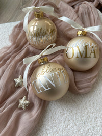 Weihnachtskugel 8cm - Champagner - Loveda - Handmade with Love