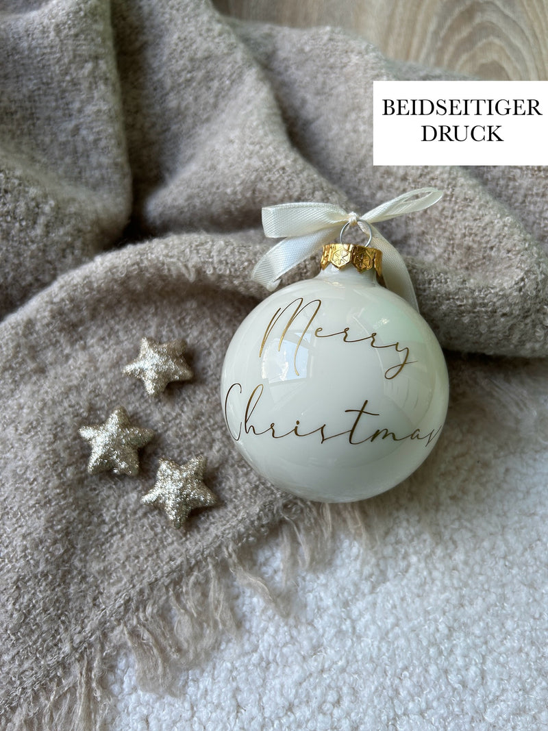 Weihnachtskugel 8cm - Merry Christmas - Loveda - Handmade with Love