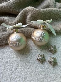 Weihnachtskugel 6cm - Champagner - Beste - Loveda - Handmade with Love