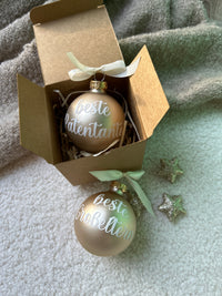 Weihnachtskugel 6cm - Champagner - Beste - Loveda - Handmade with Love