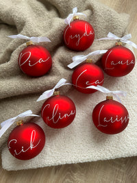 Weihnachtskugel 8cm - Rot - Loveda - Handmade with Love