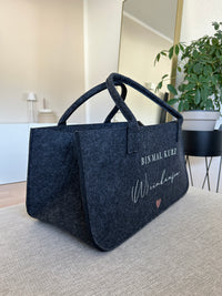Shopper - Bin mal kurz (W)einkaufen - Loveda - Handmade with Love