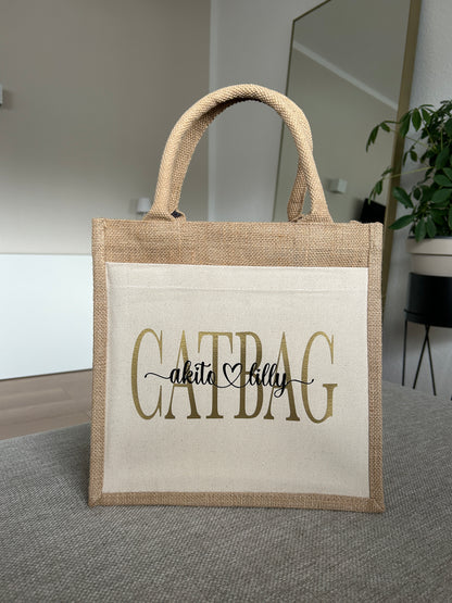 Jutetasche - Cat - Loveda - Handmade with Love
