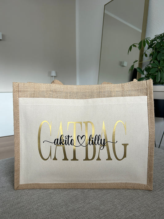 Jutetasche - Cat - Loveda - Handmade with Love