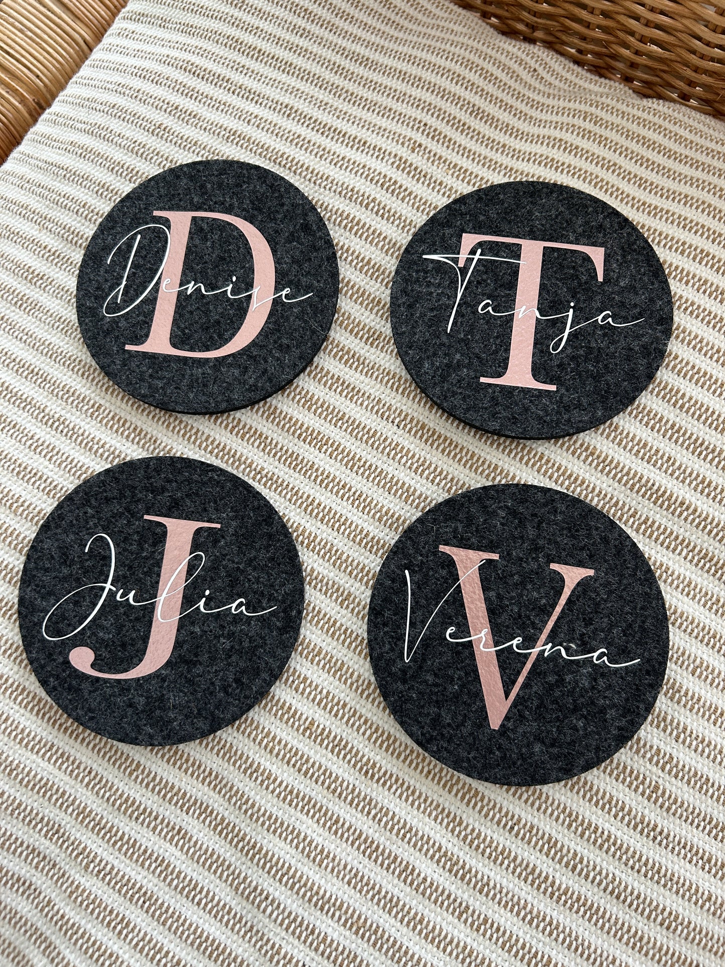 Filz Untersetzer - Name & Buchstabe - Loveda - Handmade with Love