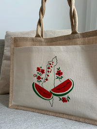 Jutetasche „Melone“ – Wassermelonen-Motiv