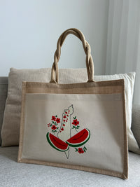 Jutetasche „Melone“ – Wassermelonen-Motiv