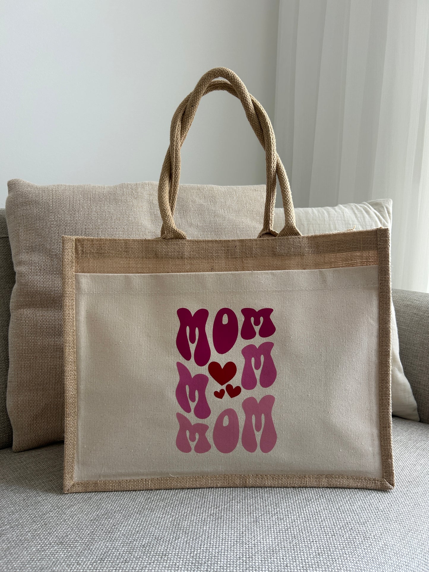 Jutetasche - Mom Mom Mom