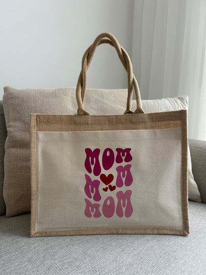 Jutetasche - Mom Mom Mom
