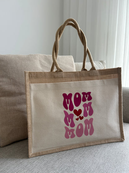 Jutetasche - Mom Mom Mom