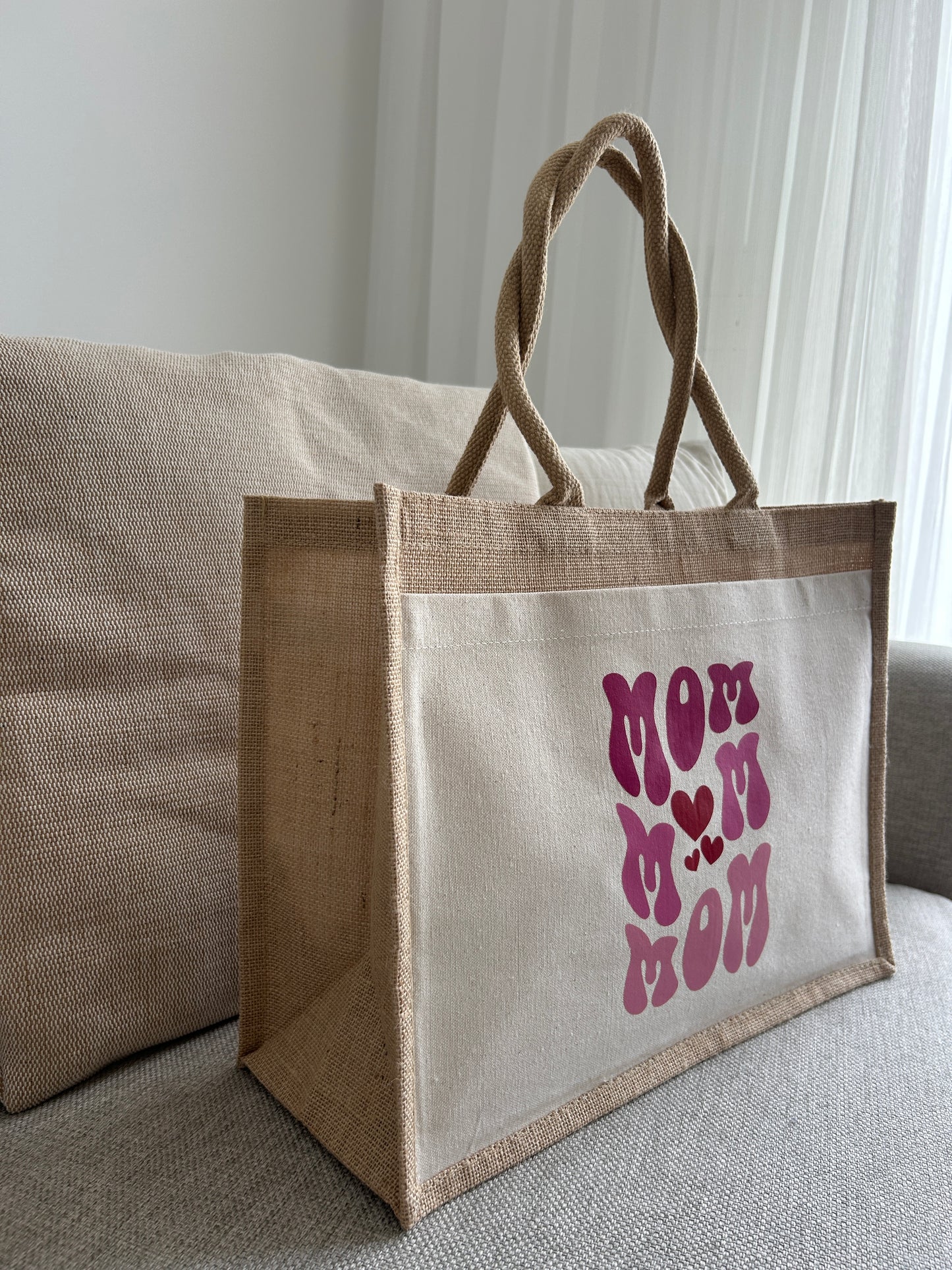 Jutetasche - Mom Mom Mom