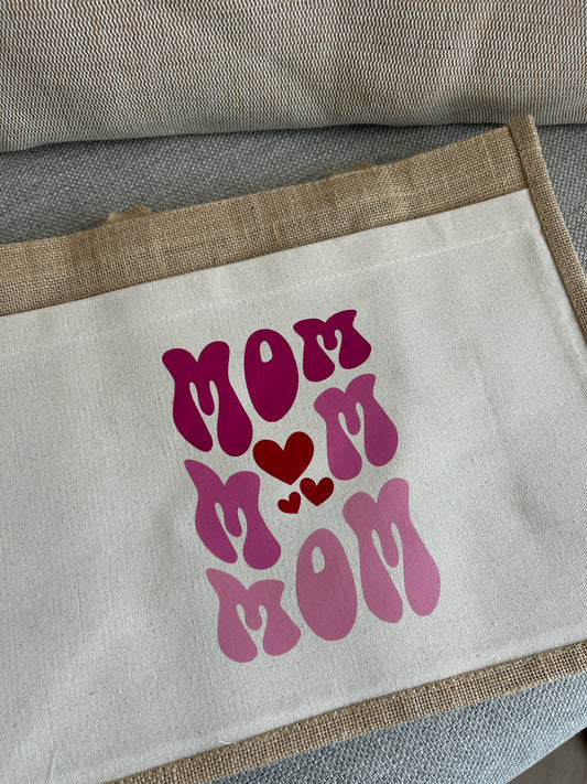 Jutetasche - Mom Mom Mom