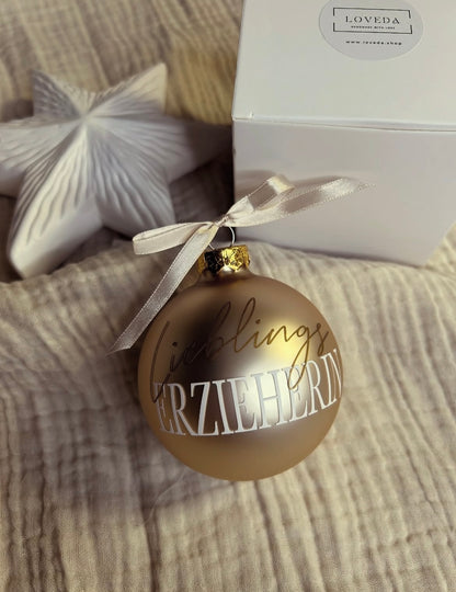 Weihnachtskugel 8cm - Champagner