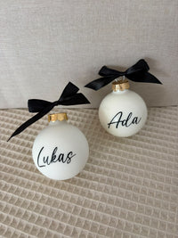 Weihnachtskugel 6cm - Wollweiß Schwarz