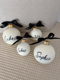 Weihnachtskugel 6cm - Wollweiß Schwarz