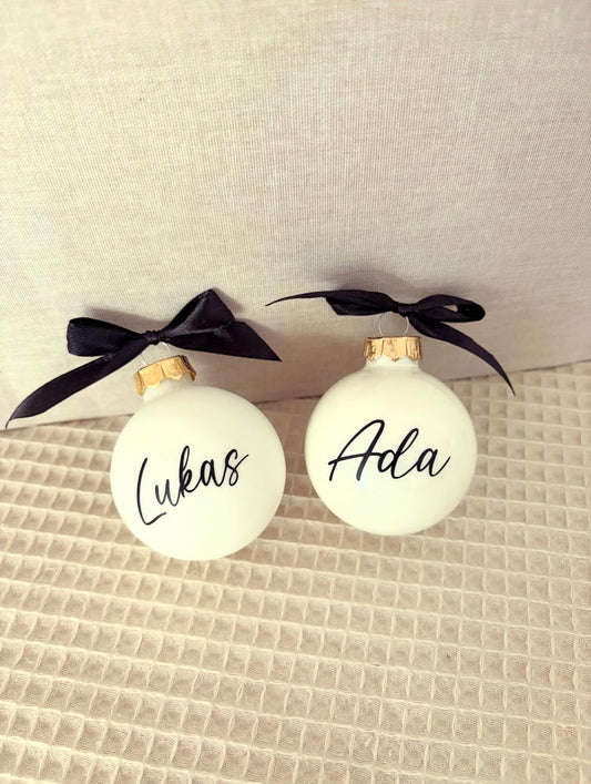 Weihnachtskugel 6cm - Wollweiß