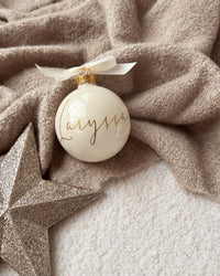 Weihnachtskugel 8cm  - Wollweiß Filigran